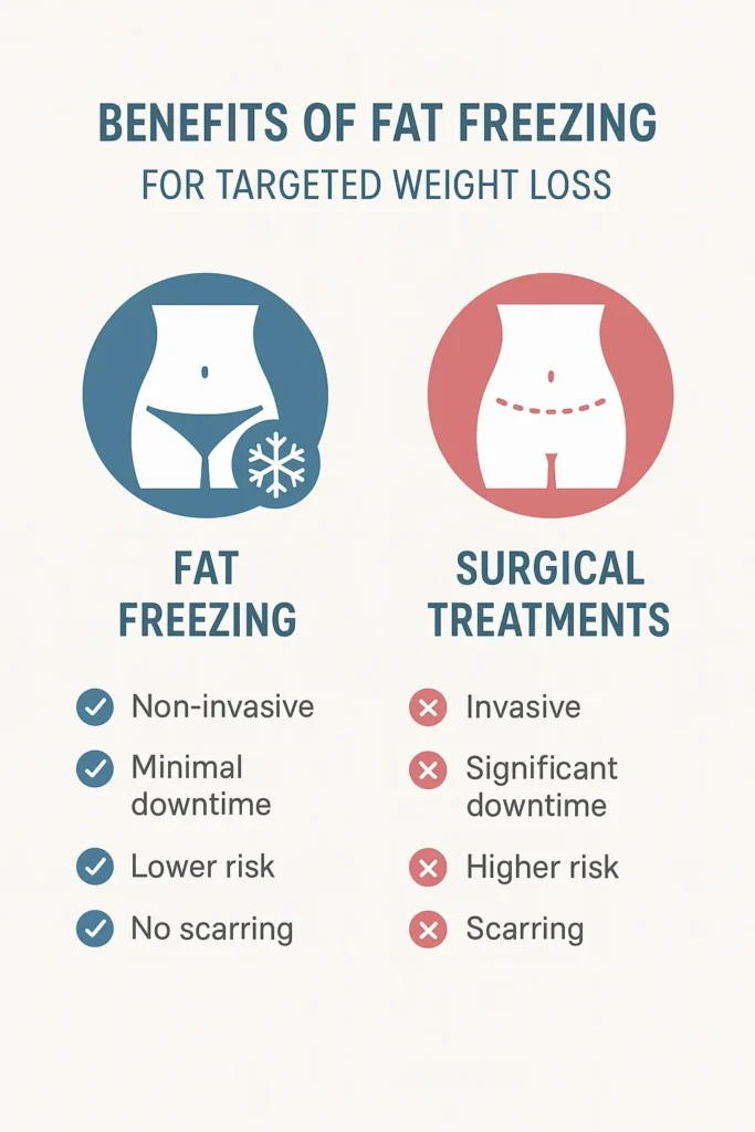 graphic showing the benefits of fat freezing Shropshire