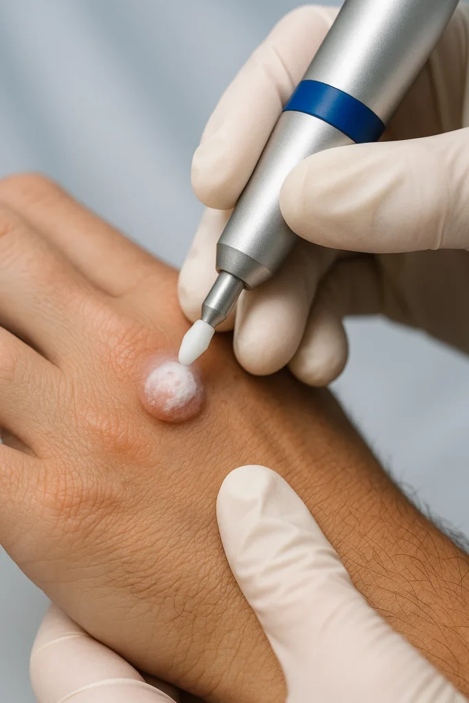 example of wart removal Shropshire using cryopen