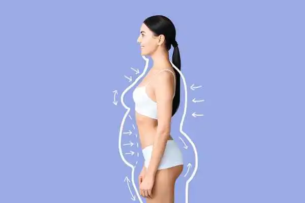 image of woman experiencing fat reduction treatment Shropshire